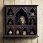 Timeless Elegance Antique Wall Decor Cabinet | Jharokha Design Mango Wood Shelf