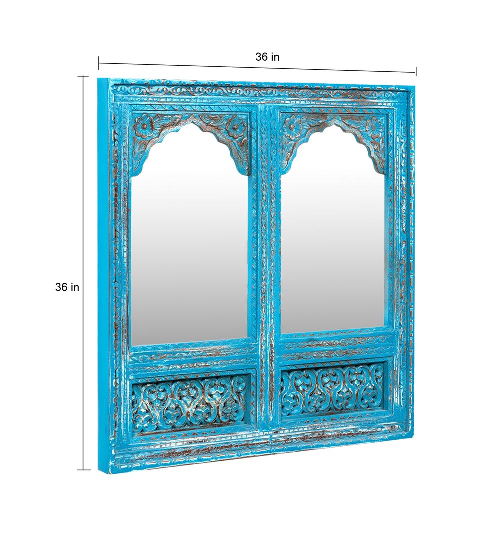Decorative Mango Wood Mirrors - Two Sizes with Ornate Carvings