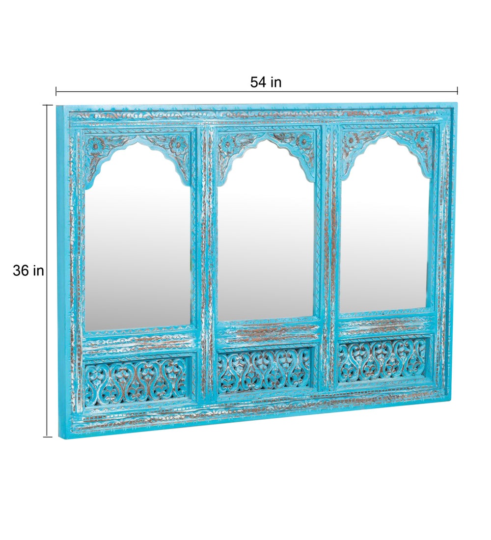 Decorative Mango Wood Mirrors - Two Sizes with Ornate Carvings