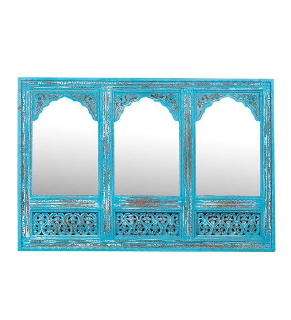 Decorative Mango Wood Mirrors - Two Sizes with Ornate Carvings