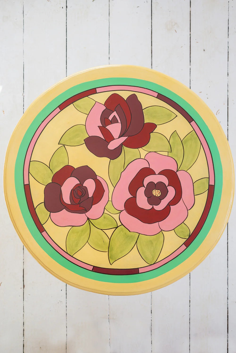 Jaipur Style Hand Painted Mango Wood Coffee Table | Round Cofee Table - J.L.HOME DECOR