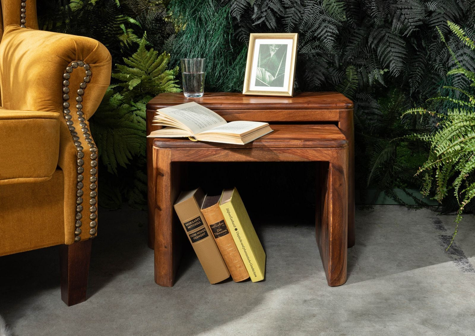 Side table Sheesham 59x30x41 walnut