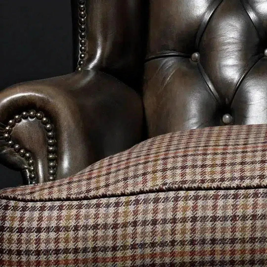 Victorian Sovereign Chesterfield Leather Chair – Handcrafted Brown Elegance by J.L.HOME DECOR
