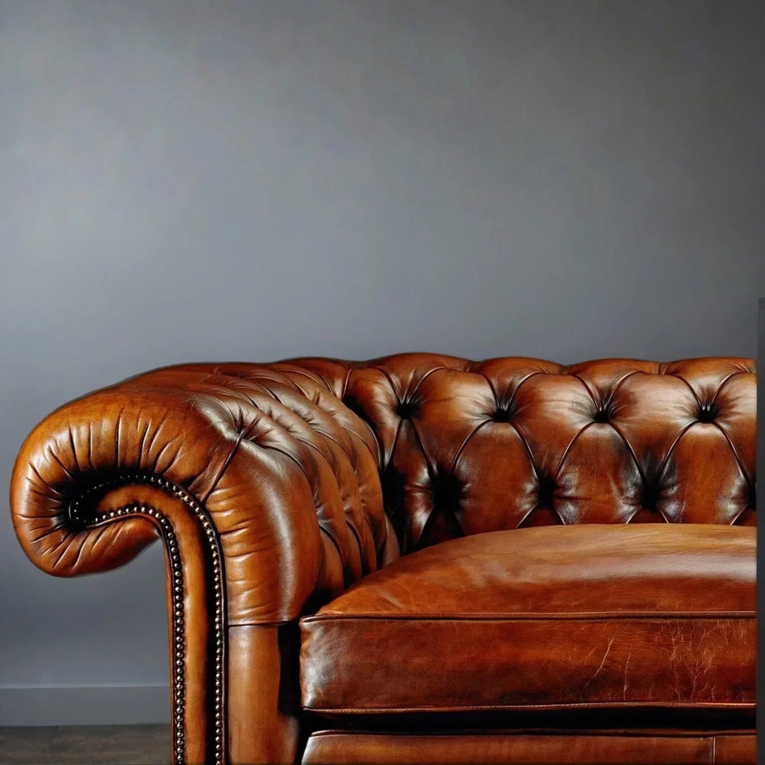 Chancellor Classic Brown Leather 3-Seater Sofa – Handcrafted Comfort by J.L.HOME DECOR