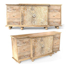 mango wood sideboard, white sideboard, carved sideboard, sunburst sideboard, farmhouse sideboard, storage cabinet, hand carved furniture, solid wood sideboard, buffet cabinet, accent cabinet, living room storage, hallway cabinet, bedroom storage, statement sideboard, handmade sideboard, artisan made cabinet, premium wood furniture, quality furniture, durable cabinet, sturdy sideboard, timeless furniture, elegant sideboard, unique cabinet, sculptural sideboard, focal piece cabinet, handcrafted in india, sust