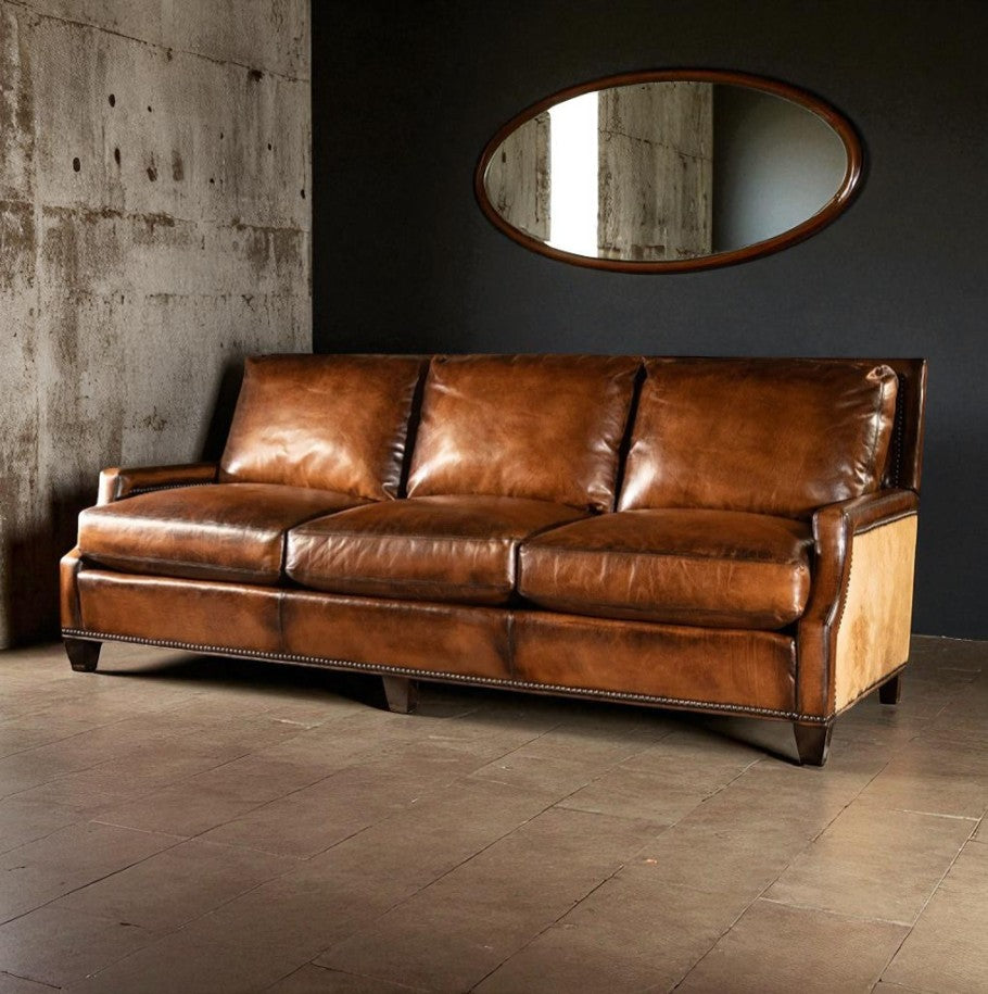 Presidio Marshal Buffalo Leather 3-Seater Sofa – Supreme Comfort by J.L.HOME DECOR