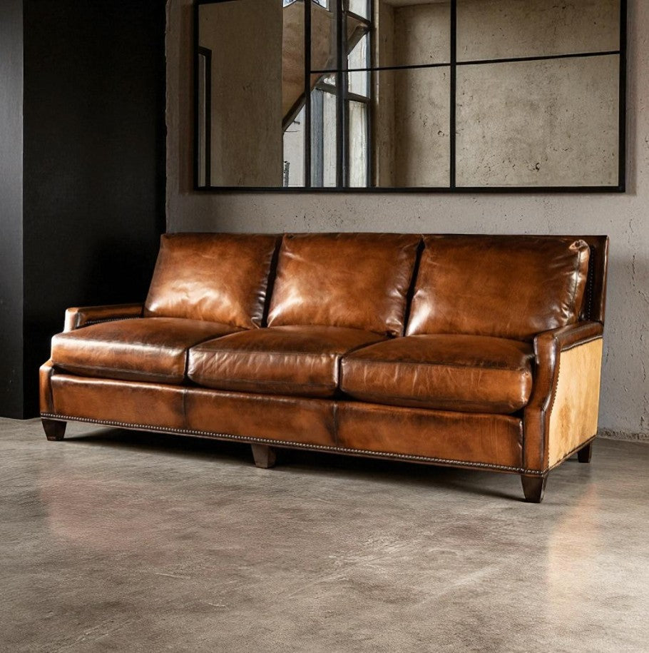 Presidio Marshal Buffalo Leather 3-Seater Sofa – Supreme Comfort by J.L.HOME DECOR