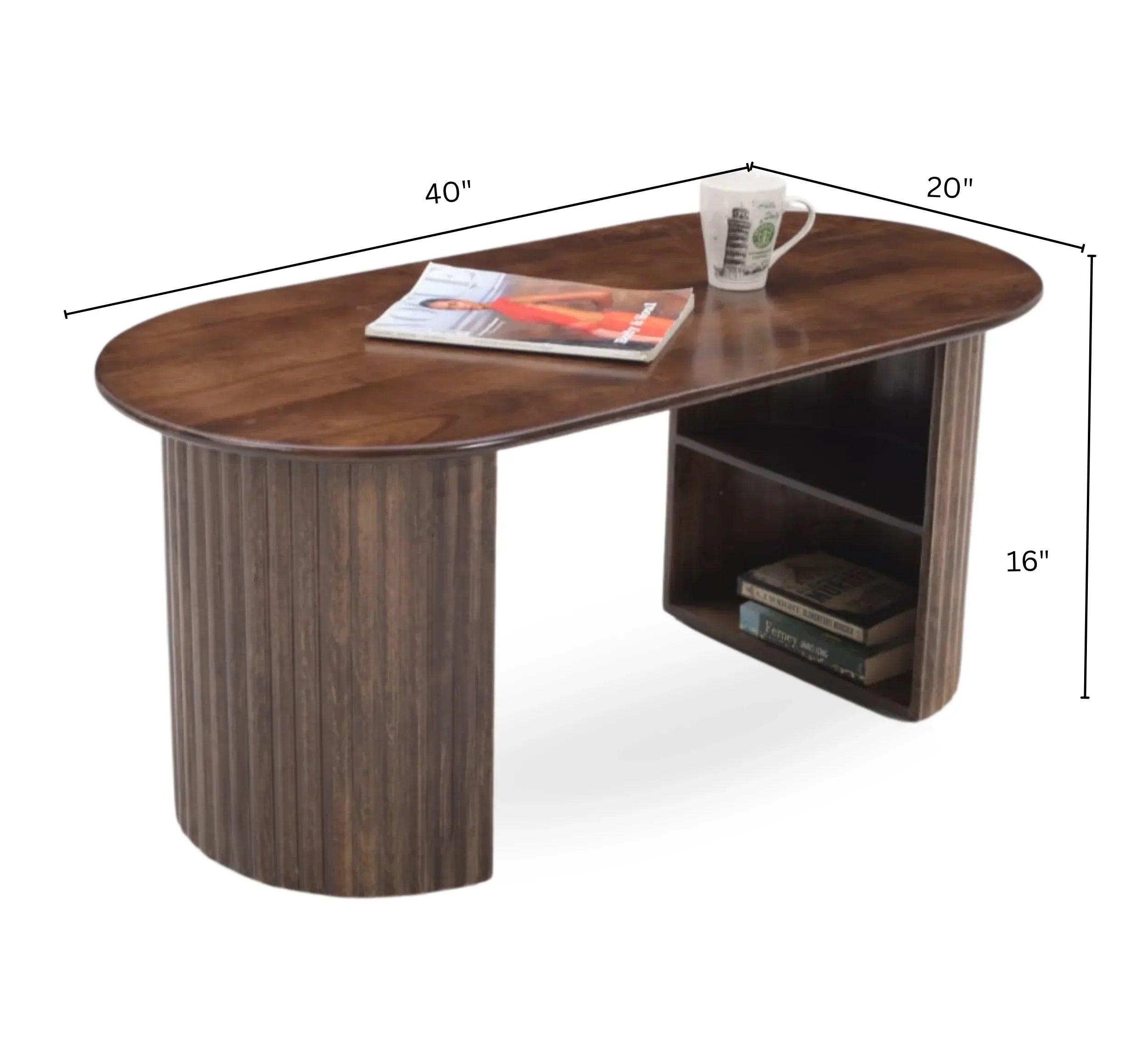 Solid Mango Wood Center Table – Walnut & Honey Finish Options, Handcrafted by J.L.HOME DECOR