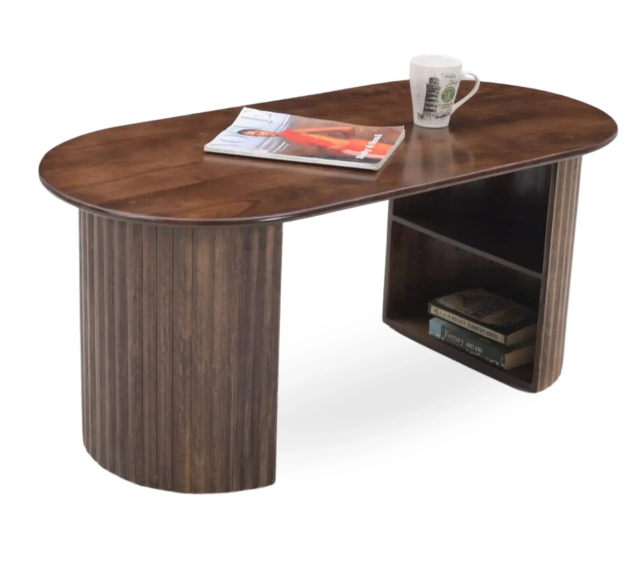 Solid Mango Wood Center Table – Walnut & Honey Finish Options, Handcrafted by J.L.HOME DECOR