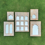 hand carved mirror set, wooden frame mirrors, mirror collection, gallery wall mirrors, 5 piece mirror set, mehrab arch mirrors, temple mirrors, wall mirror set, decorative mirrors, indian furniture, living room mirrors, entryway mirrors, walnut mirrors, black mirrors, whitewash mirrors, handmade mirrors, artisan made mirrors, premium wood mirrors, quality mirrors, durable mirrors, sturdy mirrors, timeless mirrors, elegant mirrors, statement mirrors, ornate mirrors, unique mirrors, sculptural mirrors, focal 