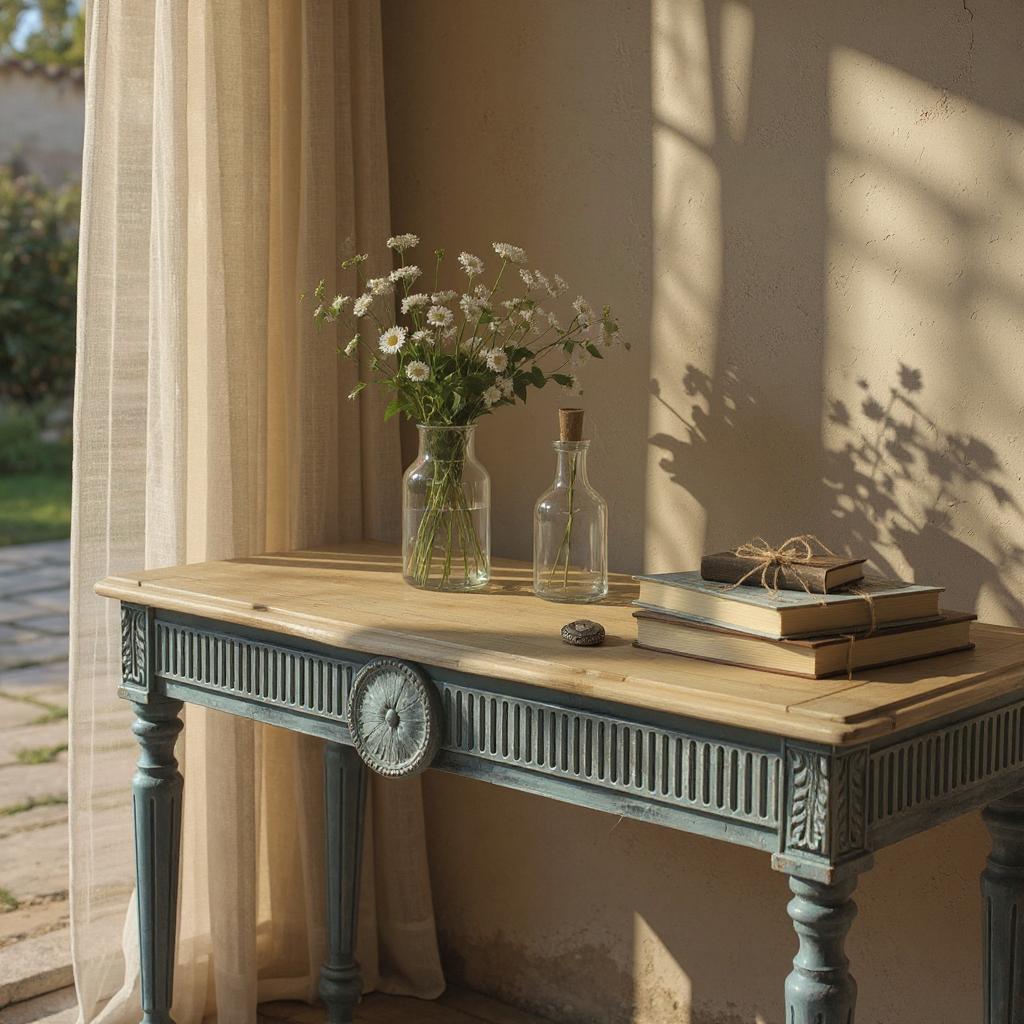 Farmhouse Blue Solid Mango Wood Console Table – Handcrafted Large Entryway Accent byJ.L.HOME DECOR