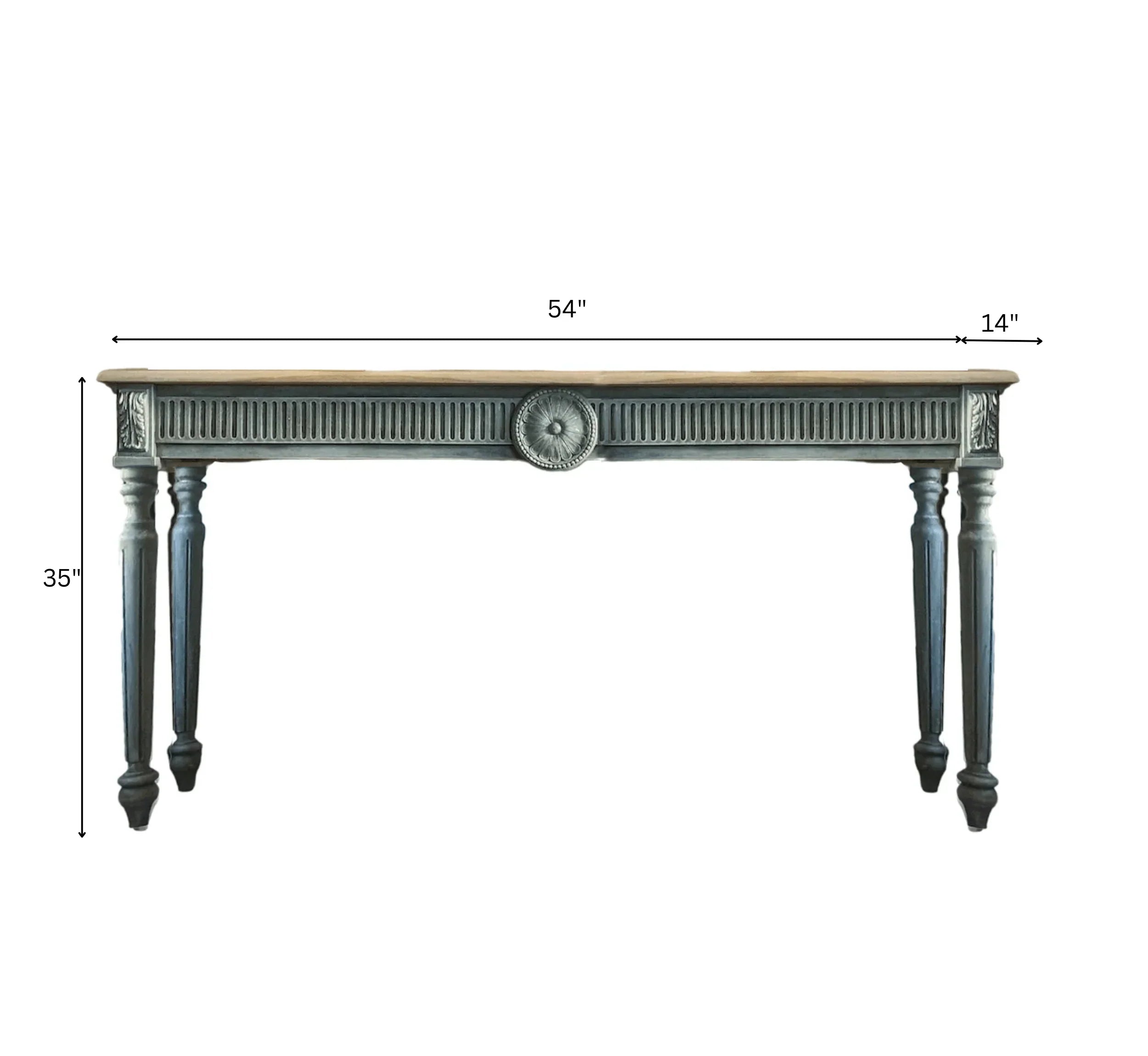 Farmhouse Blue Solid Mango Wood Console Table – Handcrafted Large Entryway Accent byJ.L.HOME DECOR