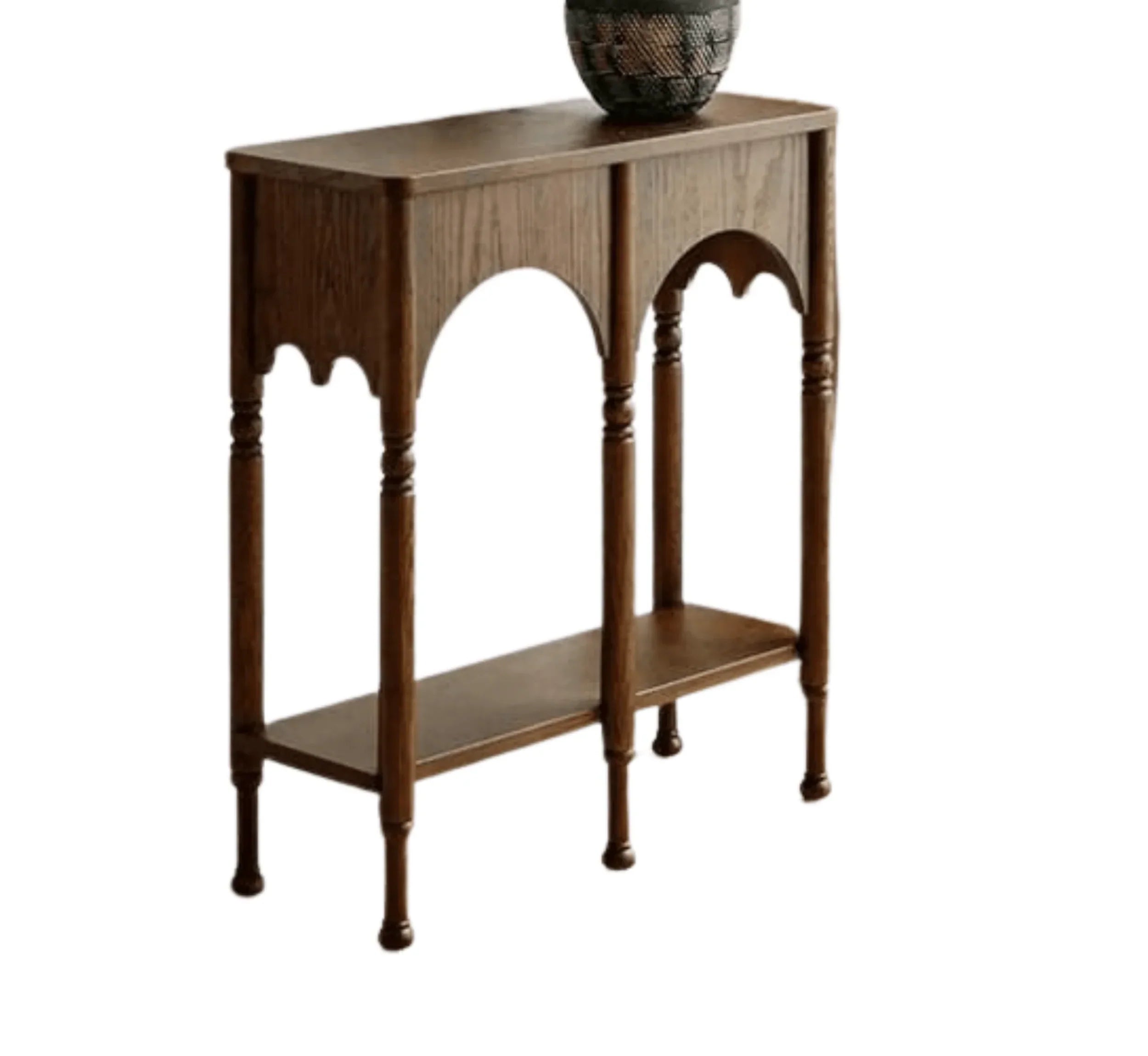 Elevare Chestnut Solid Mango Wood Console Table – Handcrafted Hallway Accent by J.L.HOME DECOR