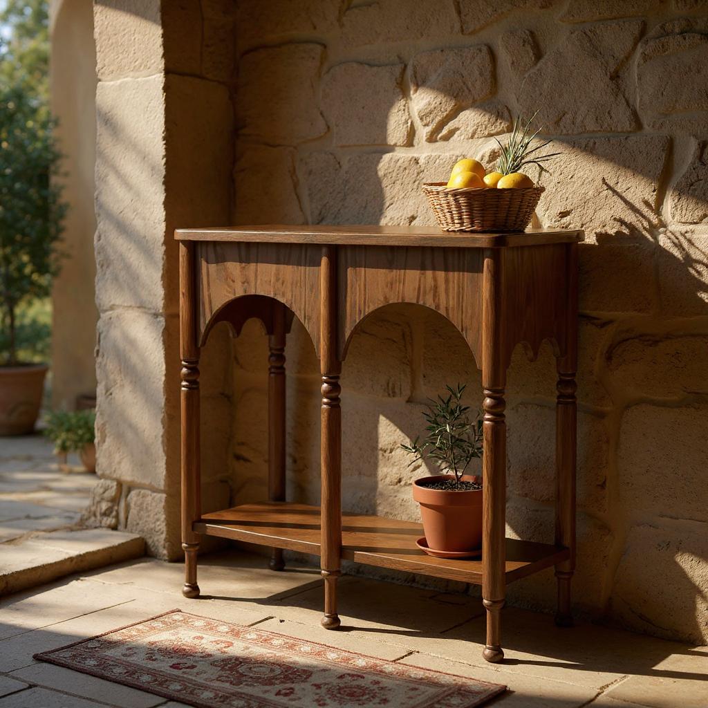 Elevare Chestnut Solid Mango Wood Console Table – Handcrafted Hallway Accent by J.L.HOME DECOR