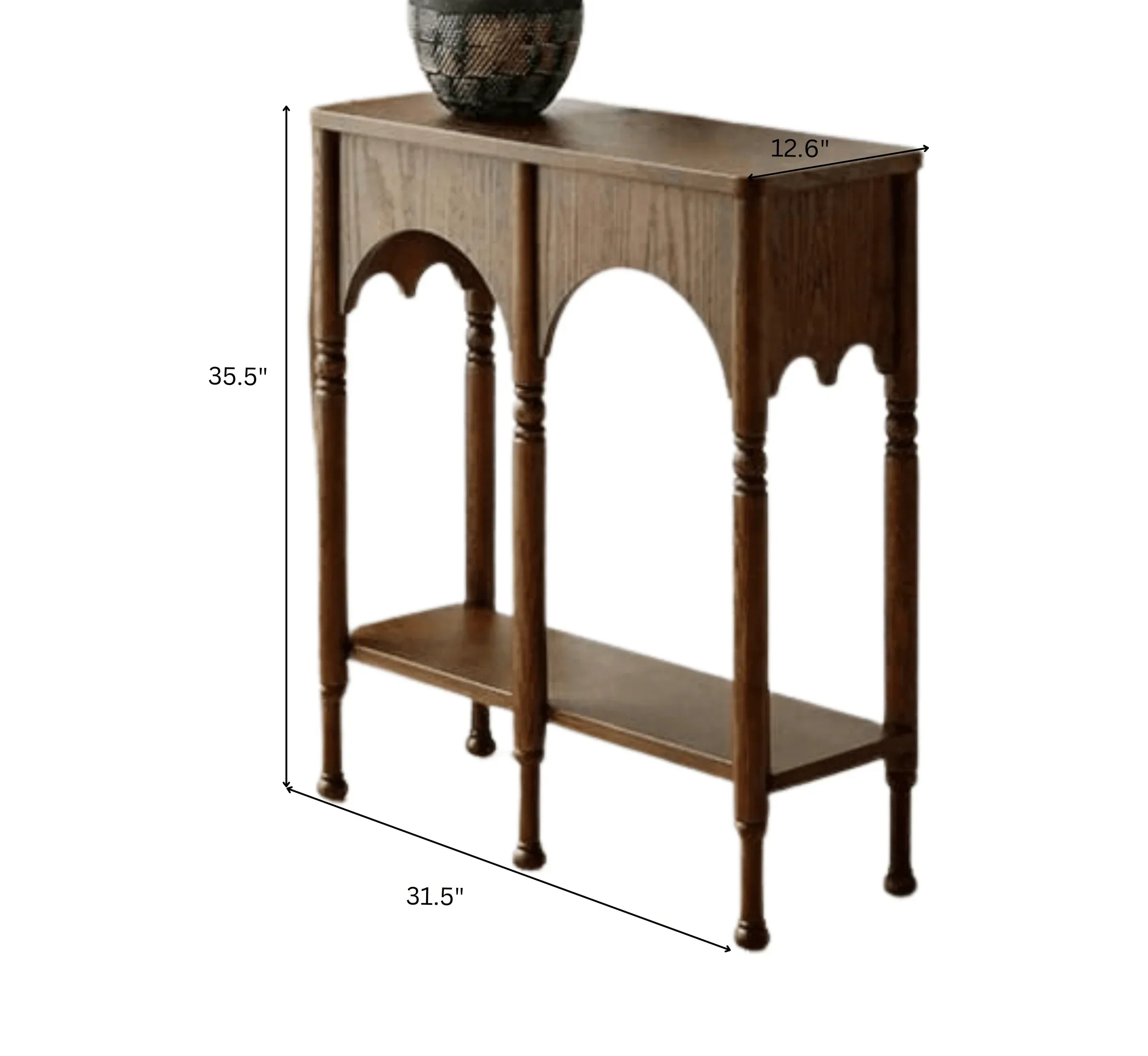 Elevare Chestnut Solid Mango Wood Console Table – Handcrafted Hallway Accent by J.L.HOME DECOR