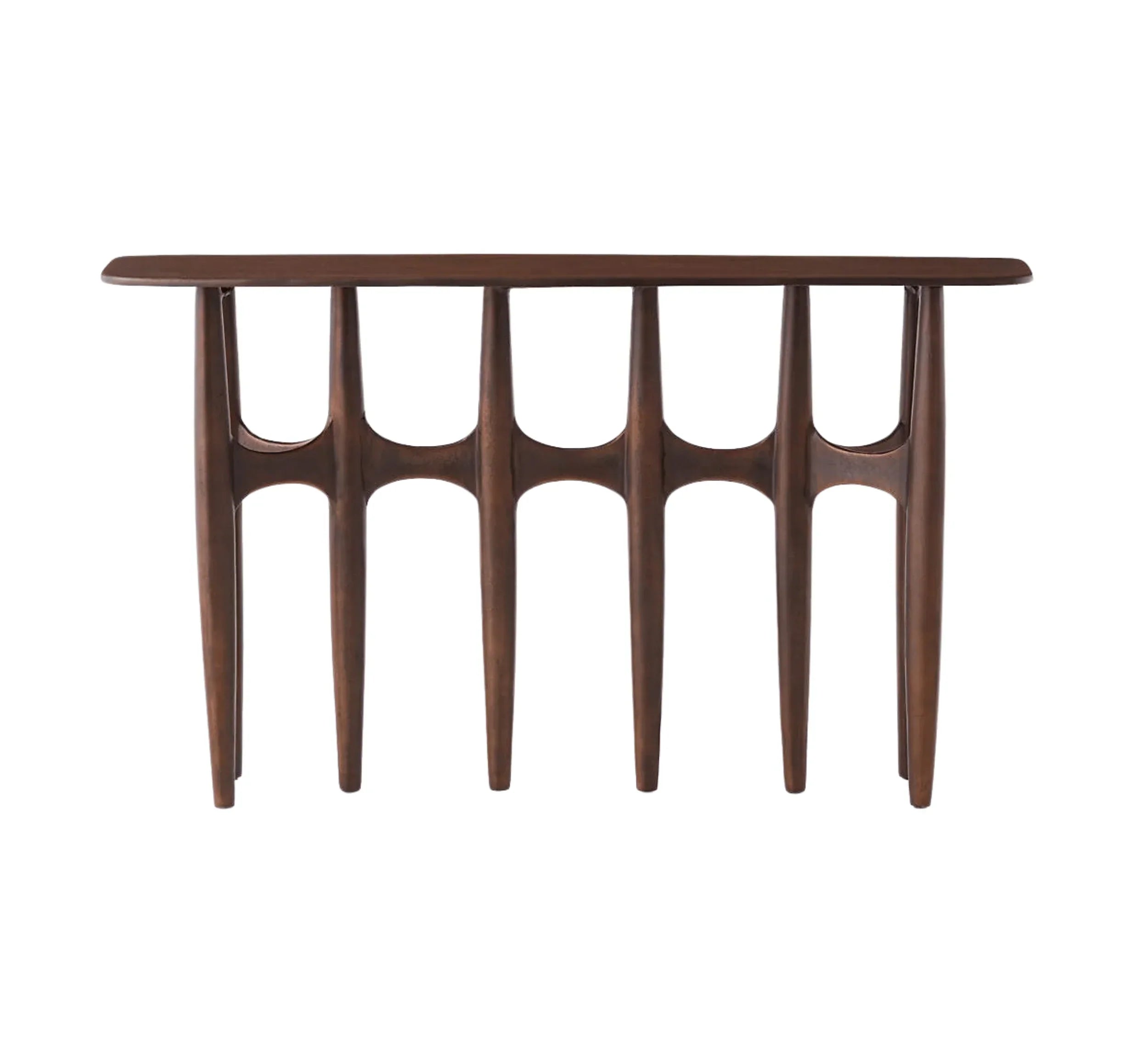 UrbanMoss Solid Mango Wood Console Table – Dark Walnut Finish, Handcrafted by J.L.HOME DECOR