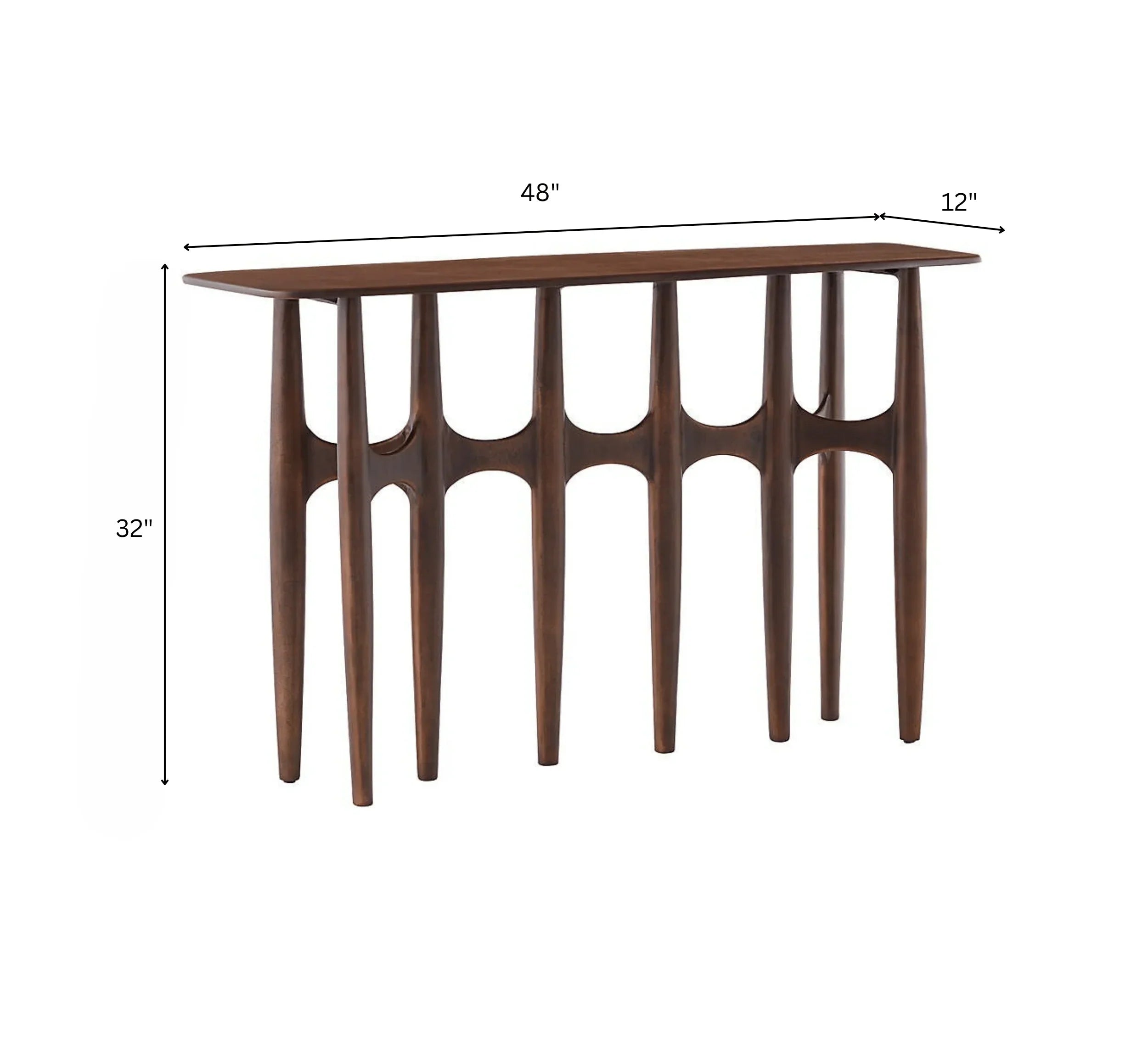 UrbanMoss Solid Mango Wood Console Table – Dark Walnut Finish, Handcrafted by J.L.HOME DECOR