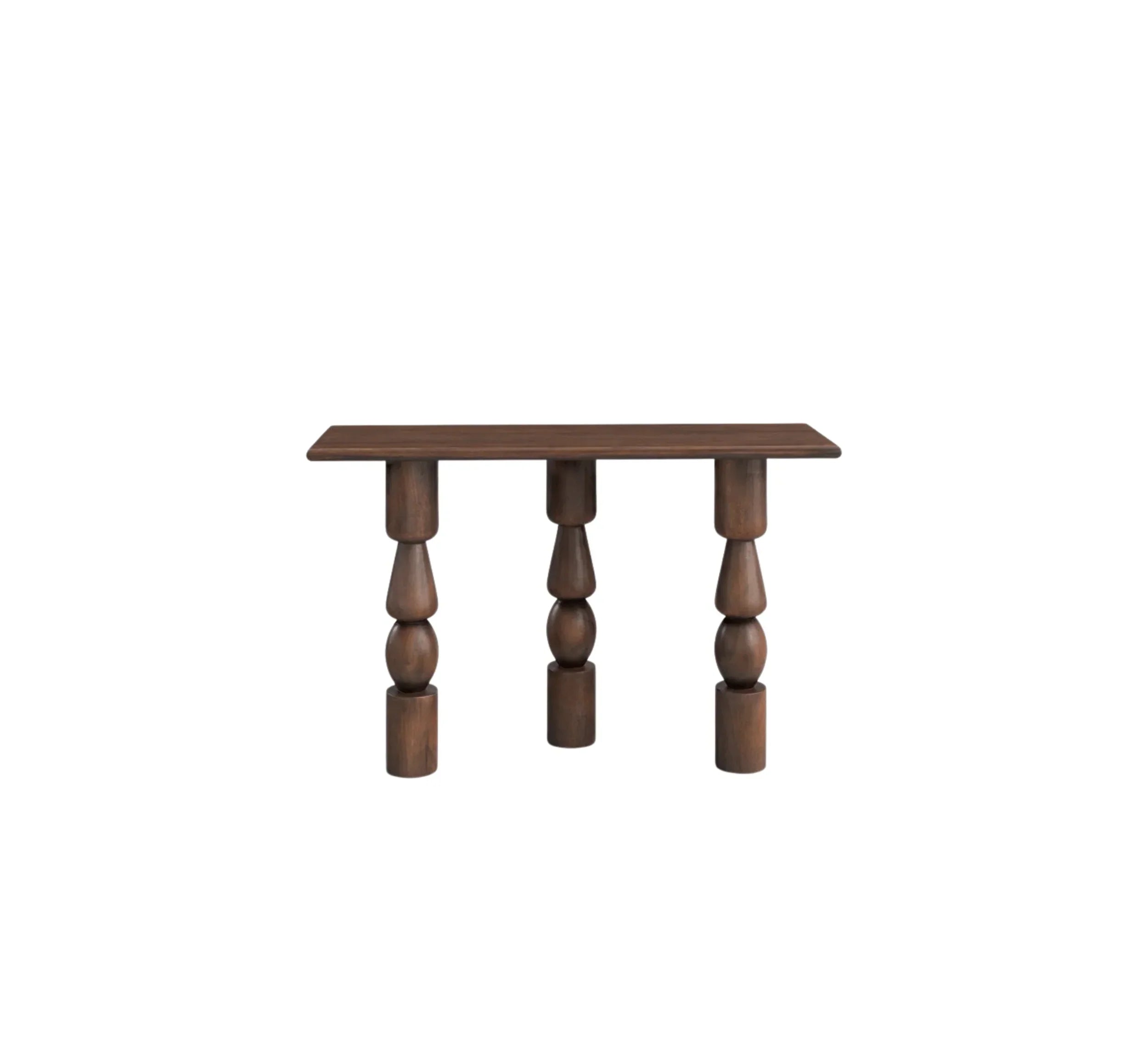 VerveLine Solid Mango Wood Console Table – Chestnut Finish, Handcrafted Entryway Accent by J.L.HOME DECOR