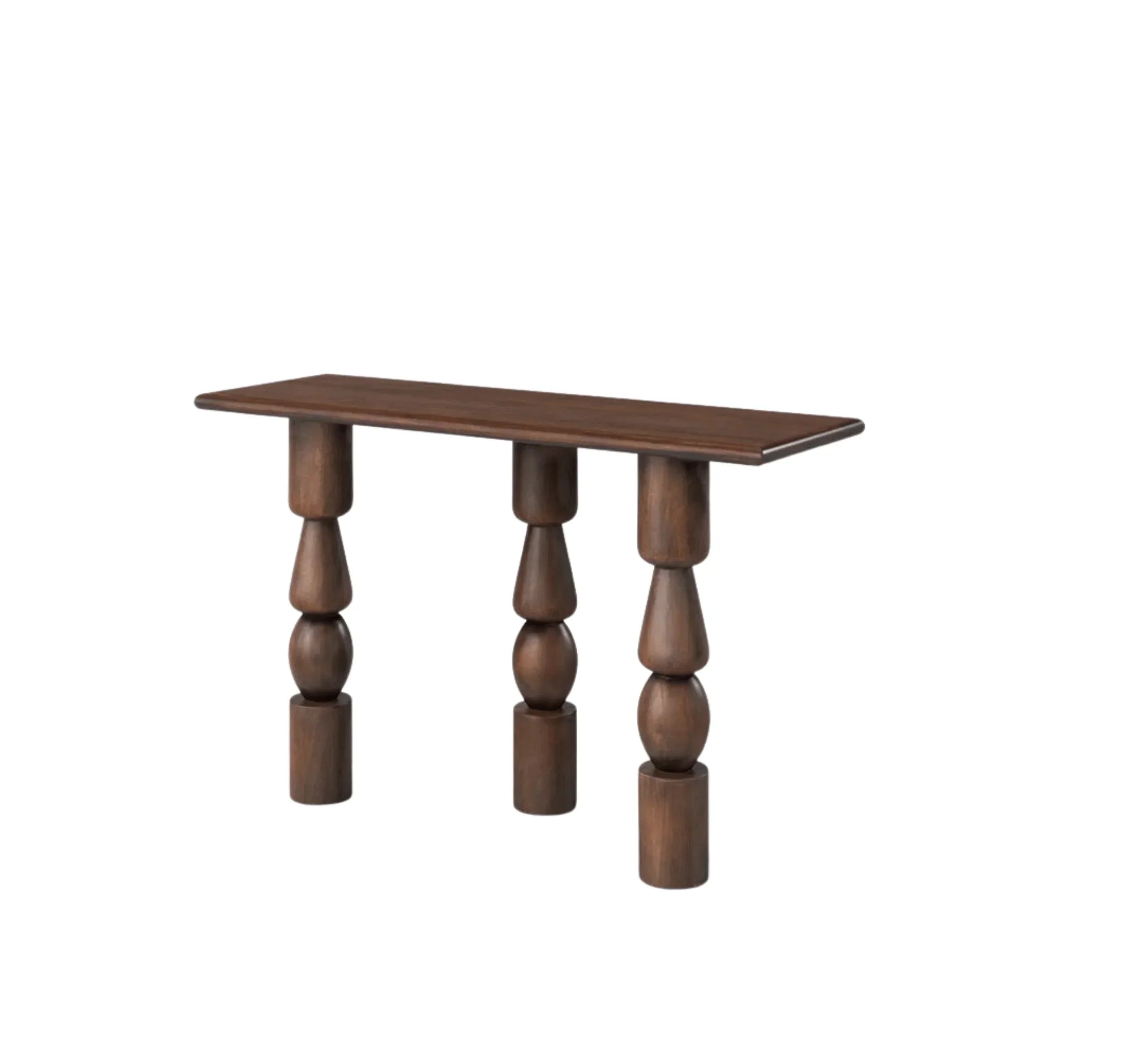 VerveLine Solid Mango Wood Console Table – Chestnut Finish, Handcrafted Entryway Accent by J.L.HOME DECOR