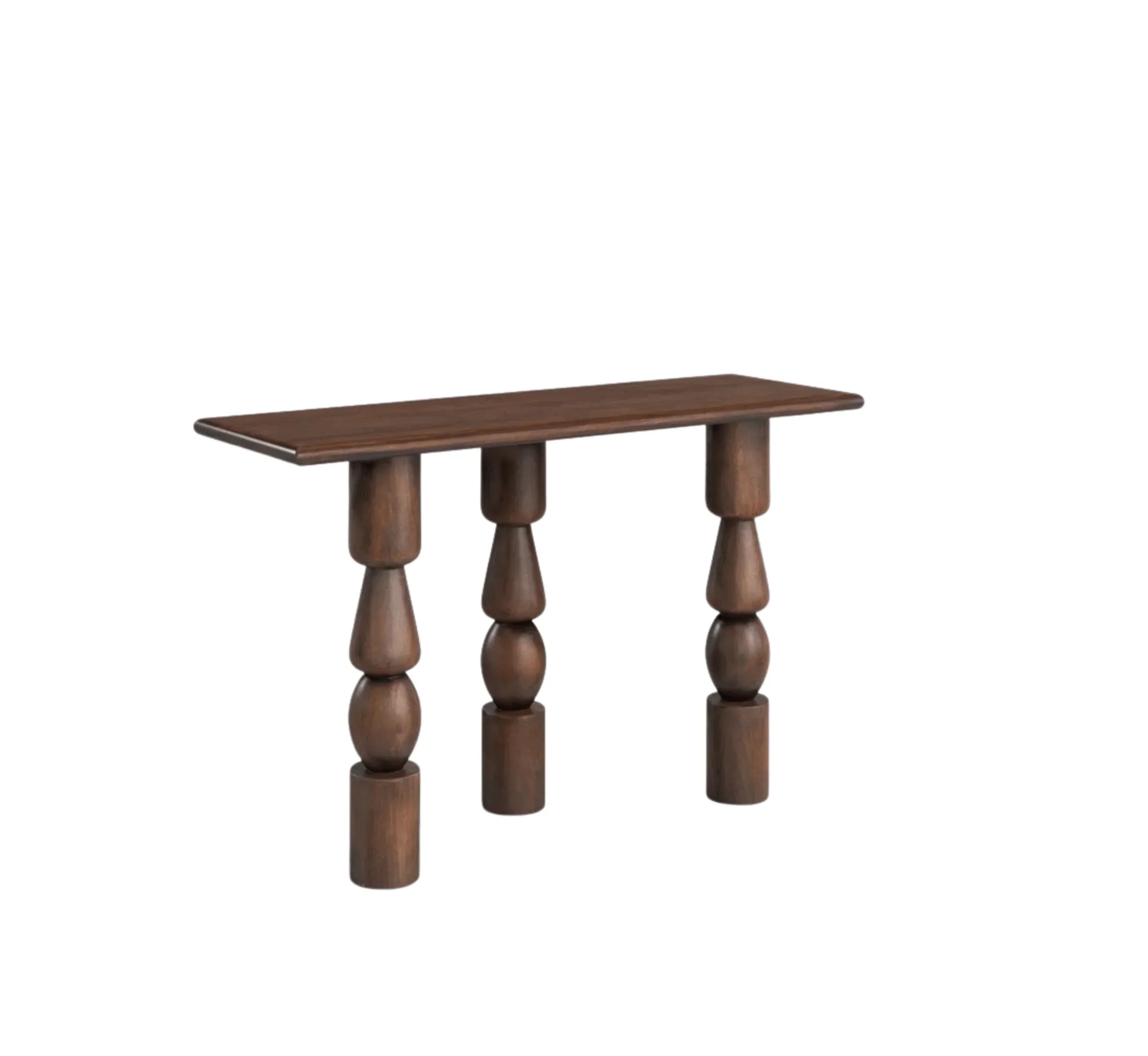 VerveLine Solid Mango Wood Console Table – Chestnut Finish, Handcrafted Entryway Accent by J.L.HOME DECOR