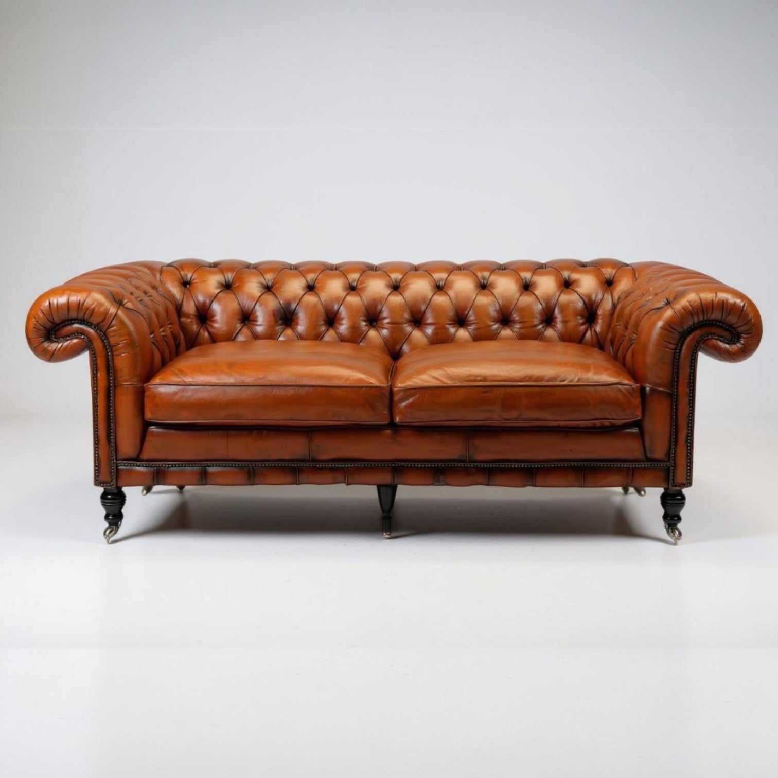 Chancellor Classic Brown Leather 3-Seater Sofa – Handcrafted Comfort by J.L.HOME DECOR