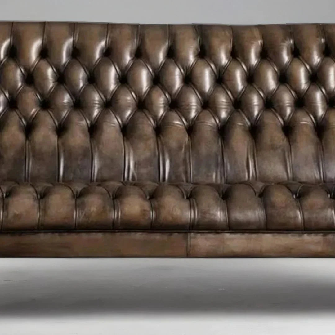 Aristo Slate Hand-Tufted Leather 3-Seater Sofa – Luxury by J.L.HOME DECOR