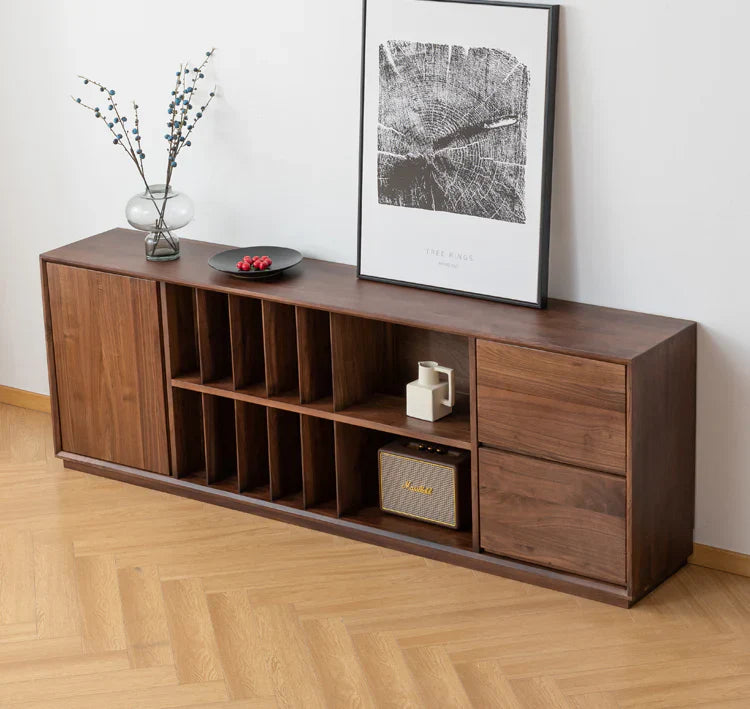 The Desert Bloom Sideboard | Handcrafted Walnut Finish Storage Console | 200x38x80 cm
