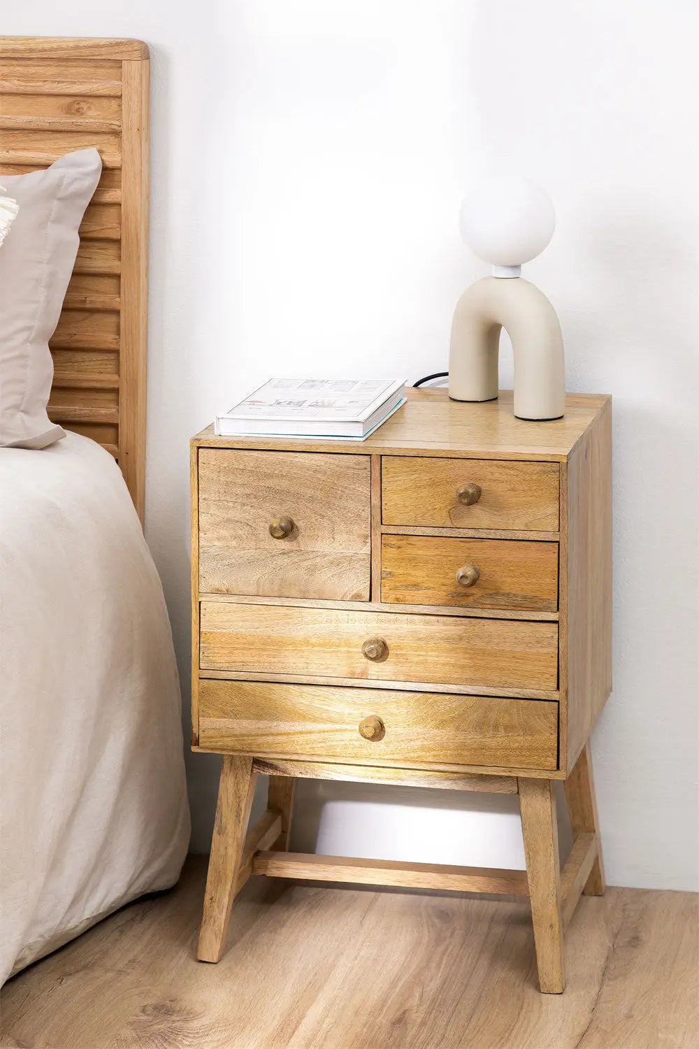 Functional Mango Wood Bedside Table Bedside Table  Artisan Craftsmanship jlhomedecor2021.myshopify.com