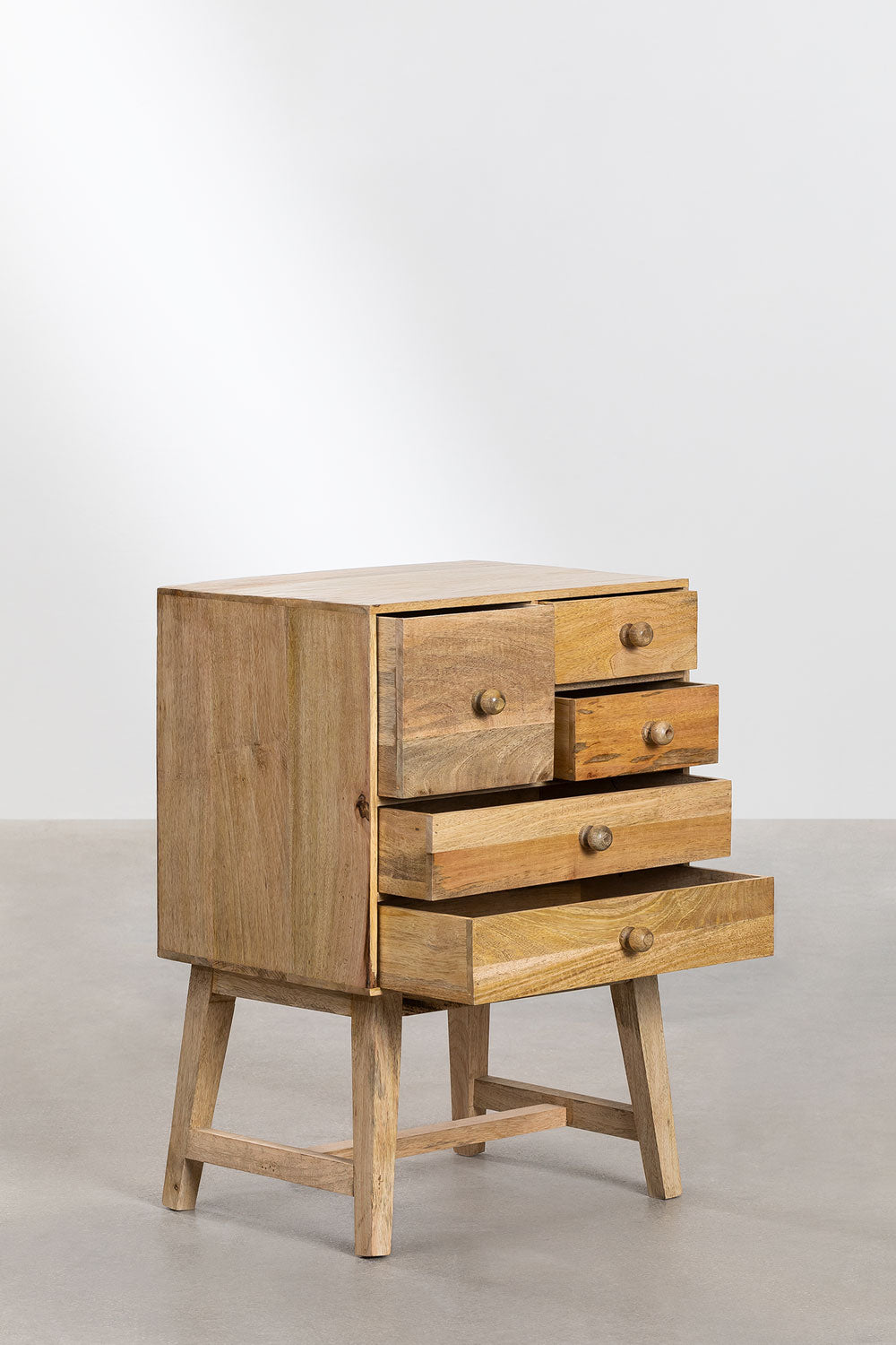Functional Mango Wood Bedside Table