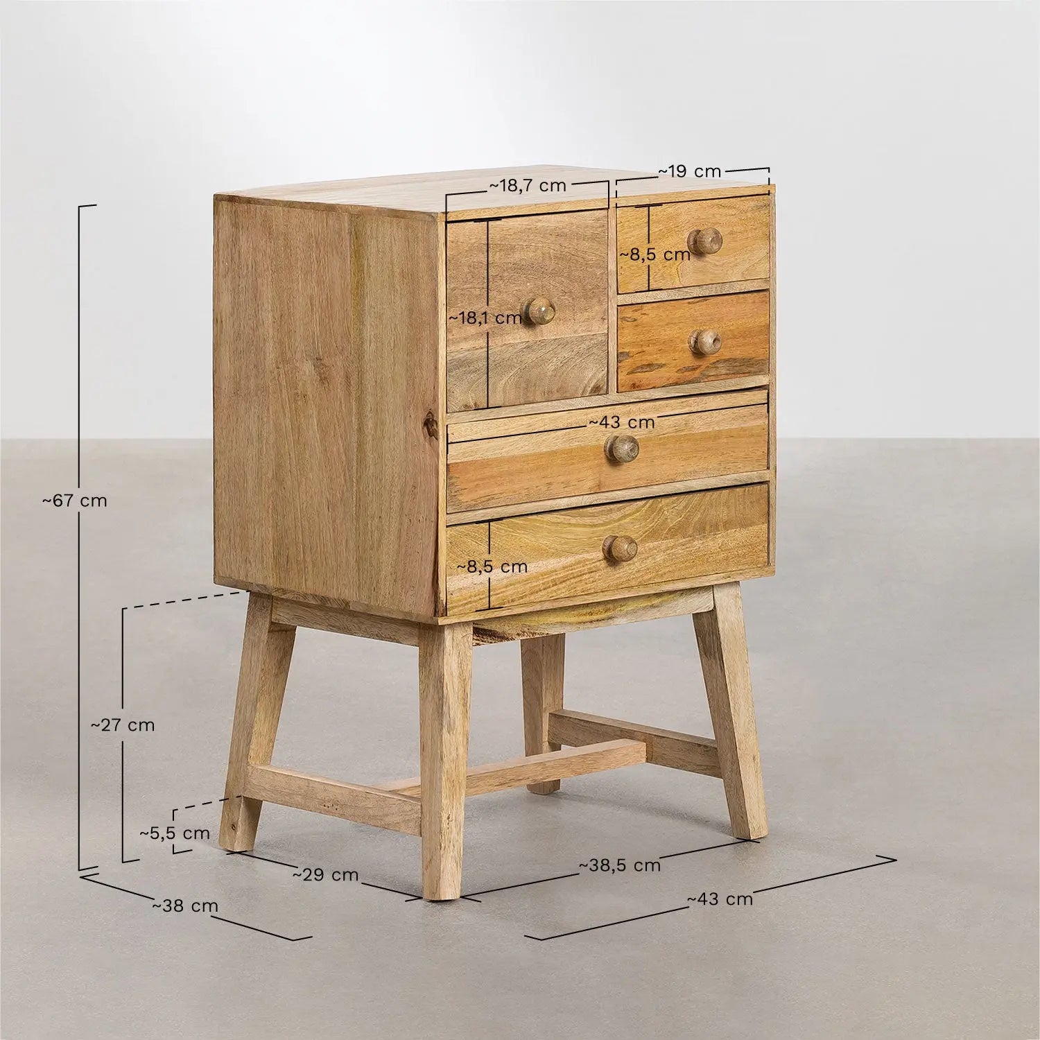 Functional Mango Wood Bedside Table Bedside Table  Artisan Craftsmanship jlhomedecor2021.myshopify.com
