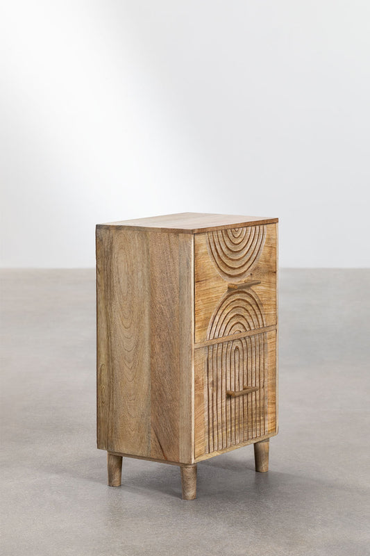 Mango Wood Bedside Table with Drawers