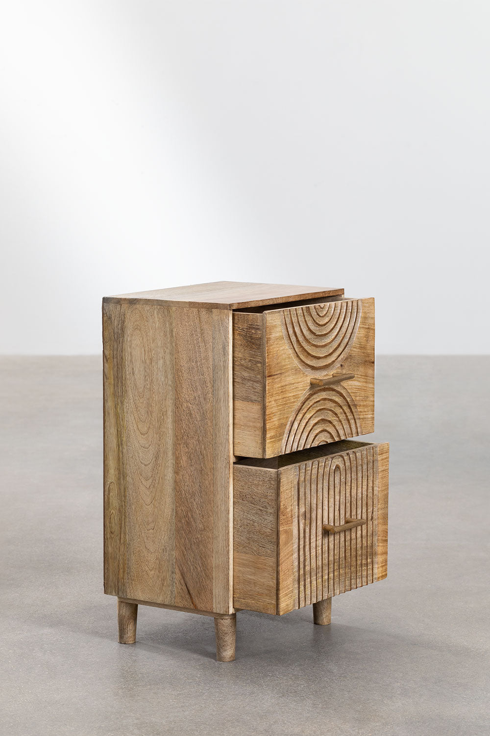 Mango Wood Bedside Table with Drawers