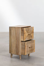 Mango Wood Bedside Table with Drawers