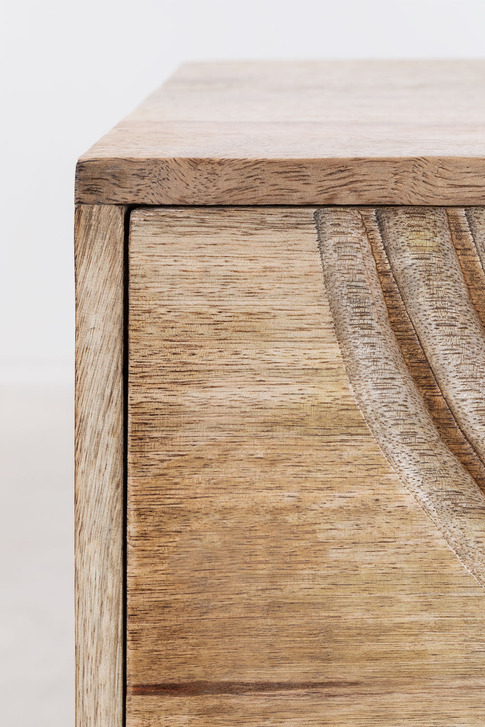 Mango Wood Bedside Table with Drawers