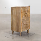Mango Wood Bedside Table with Drawers