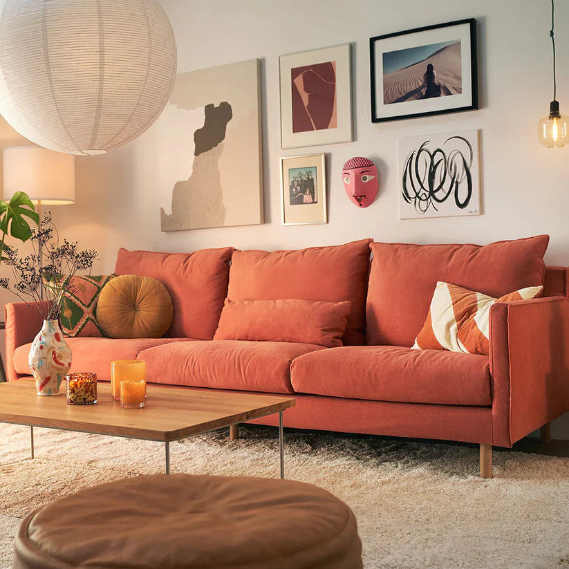 mango wood fabric sofa