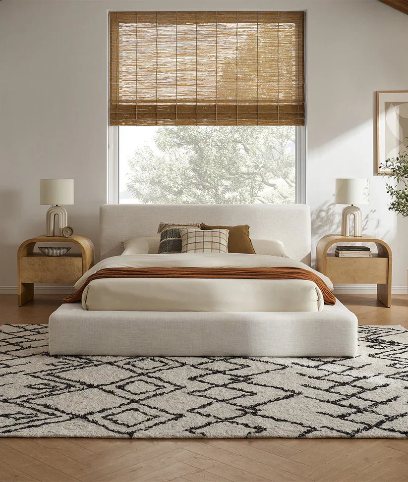  mango wood linen bed