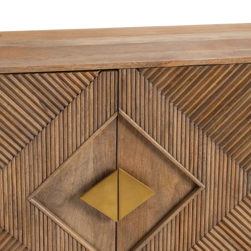 mango wood media cabinet