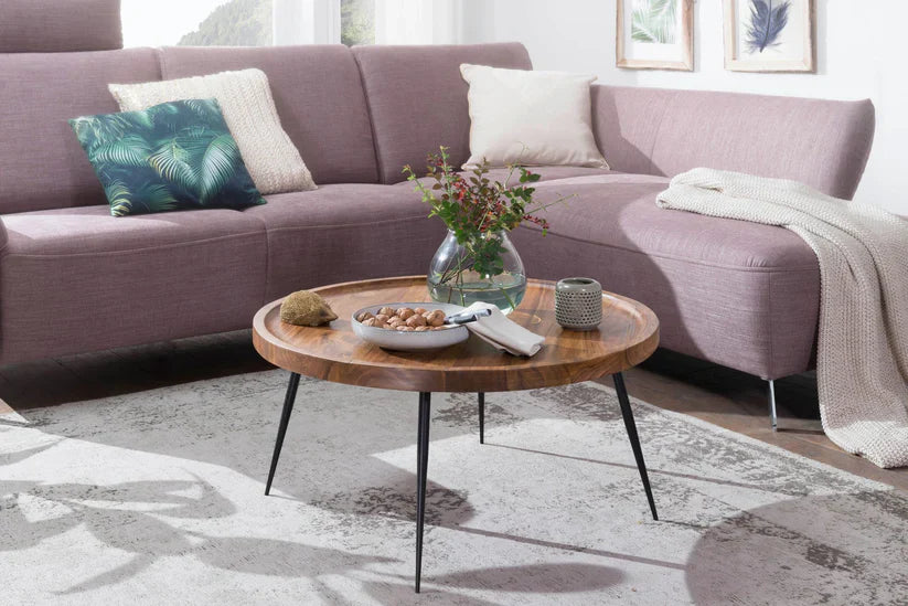  mango wood rounded center table