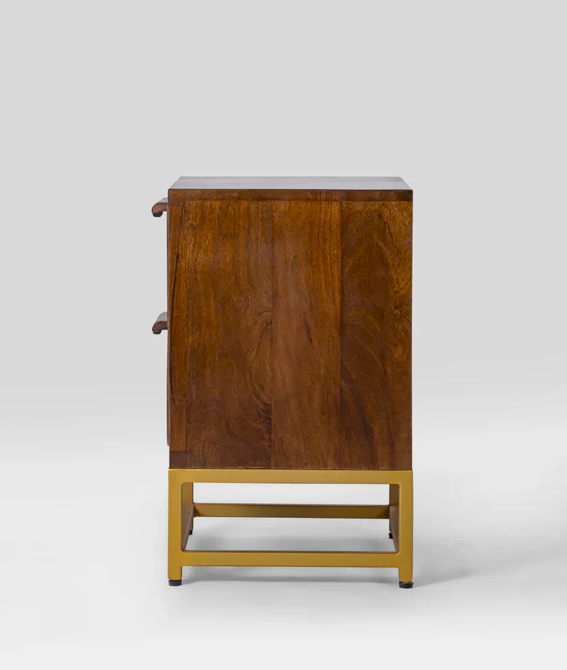 mango wood with rattan bedside