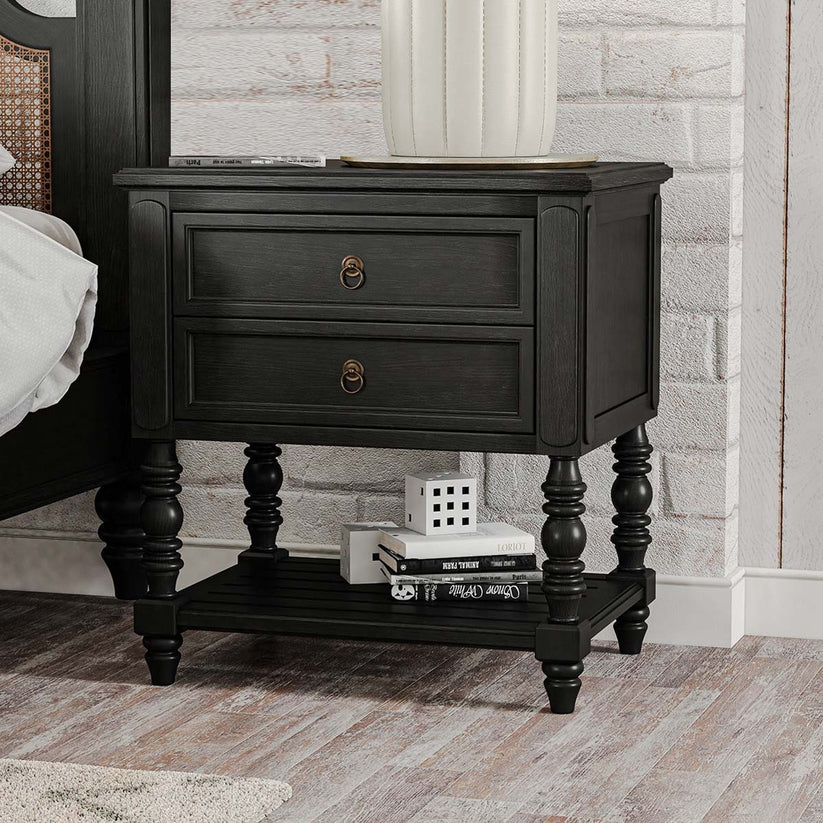 modern black nightstand
