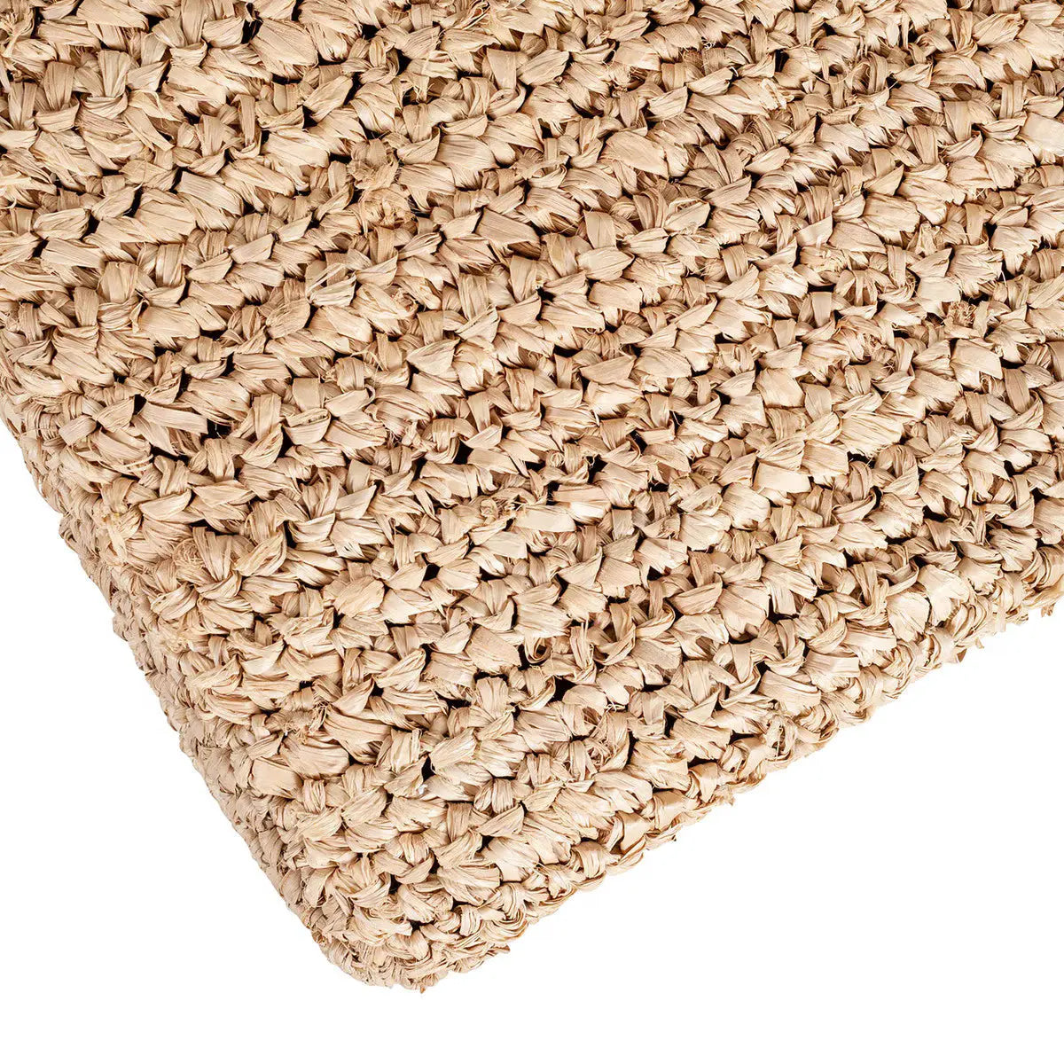 Khalish Ottoman Style Stool Raffia Mango Wood H X Frame-Style 22x17x20" footstool  accent stools jlhomedecor2021.myshopify.com