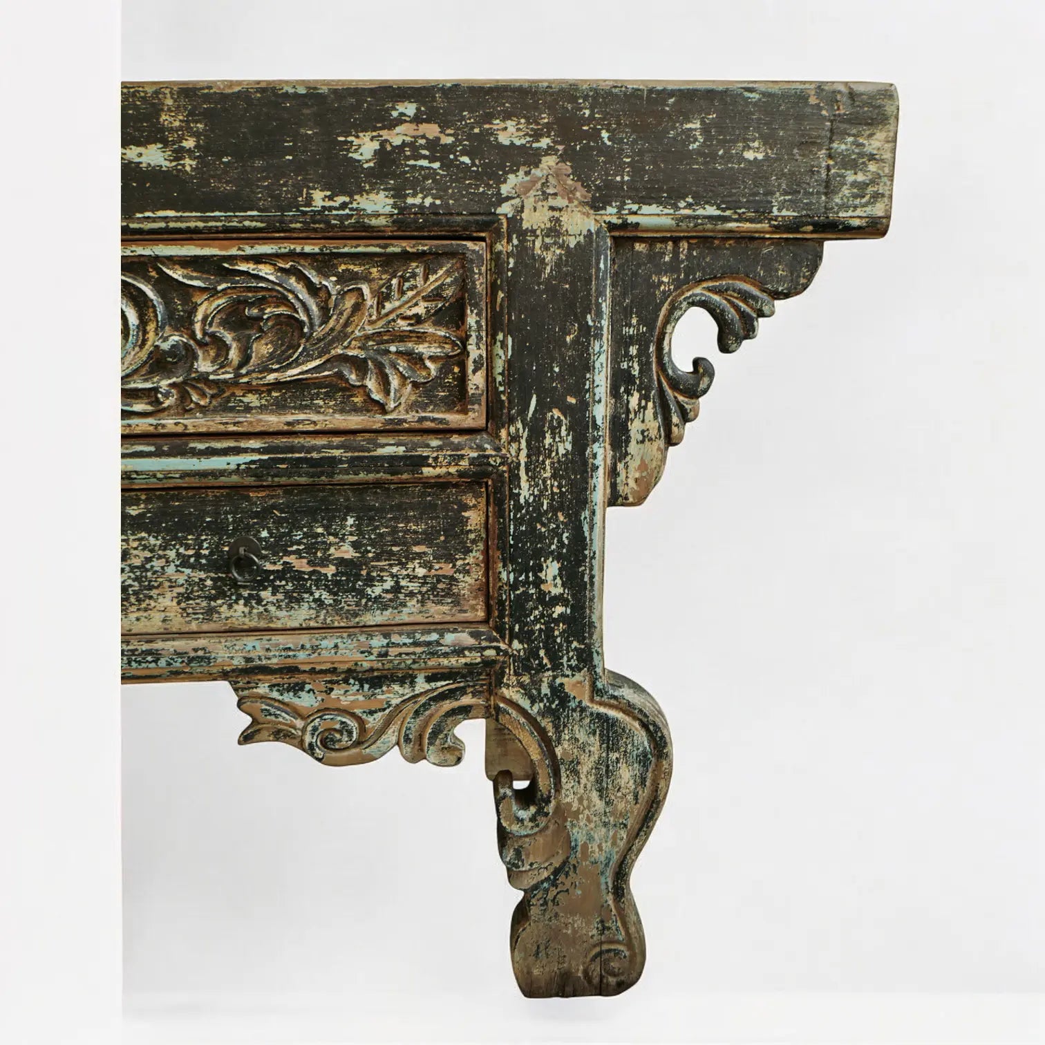 Turquoise Remnants Console Table or Sideboard With Five Drawers Sideboard  Antique Handcrafted Console Table jlhomedecor2021.myshopify.com