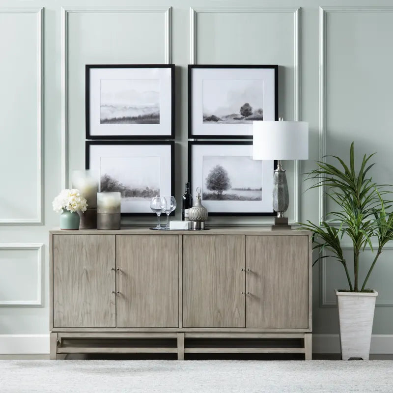 monochrome open frame sideboard