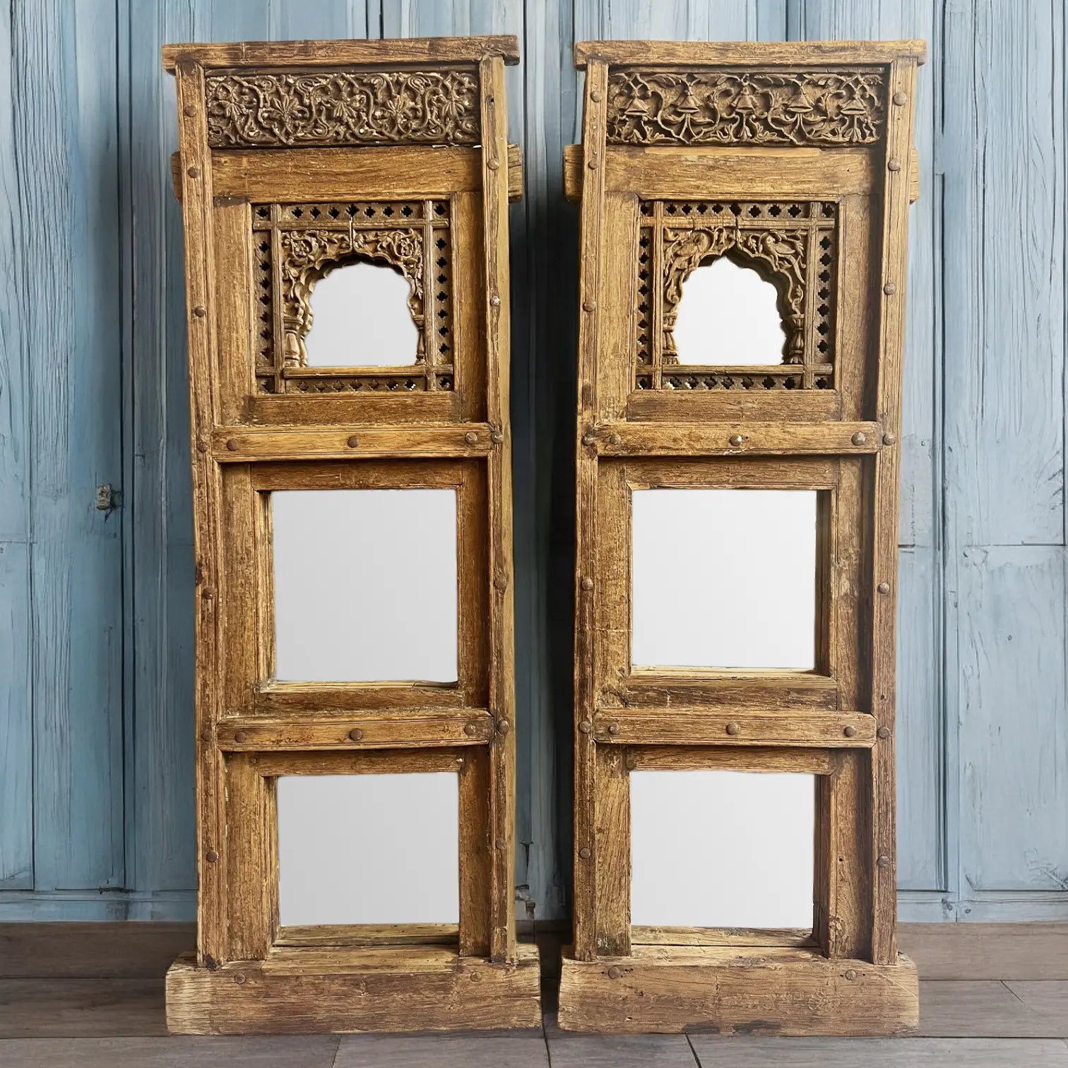 Old Hand Carved Window Mirror Frame Mirror  Antique Carved Mirror jlhomedecor2021.myshopify.com