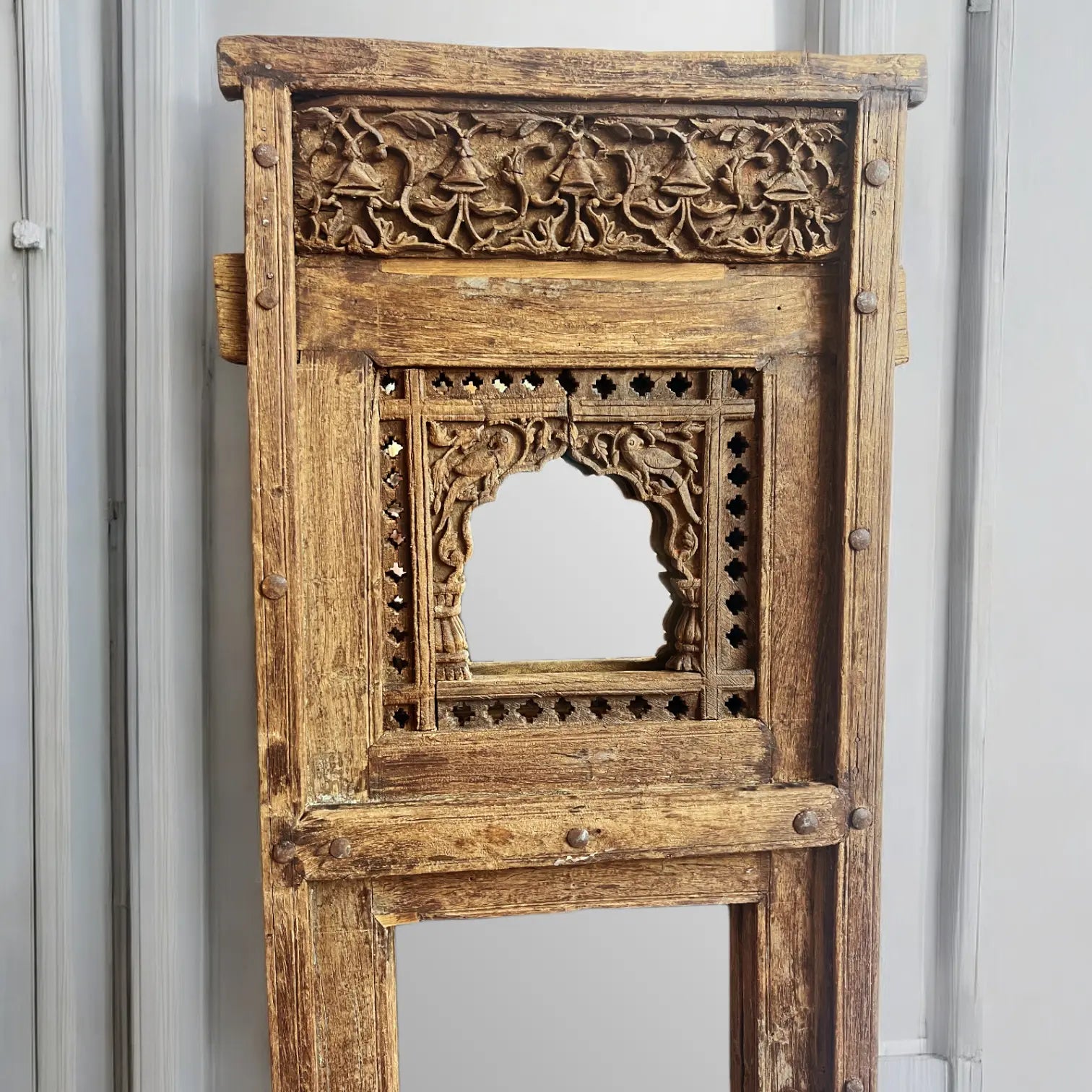 Old Hand Carved Window Mirror Frame Mirror  Antique Carved Mirror jlhomedecor2021.myshopify.com