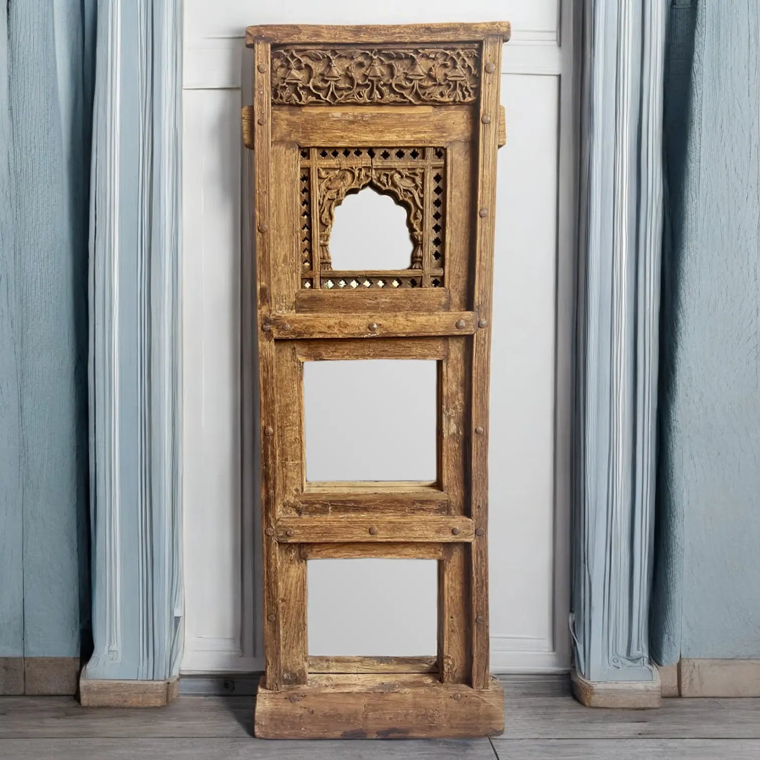 Old Hand Carved Window Mirror Frame Mirror  Antique Carved Mirror jlhomedecor2021.myshopify.com