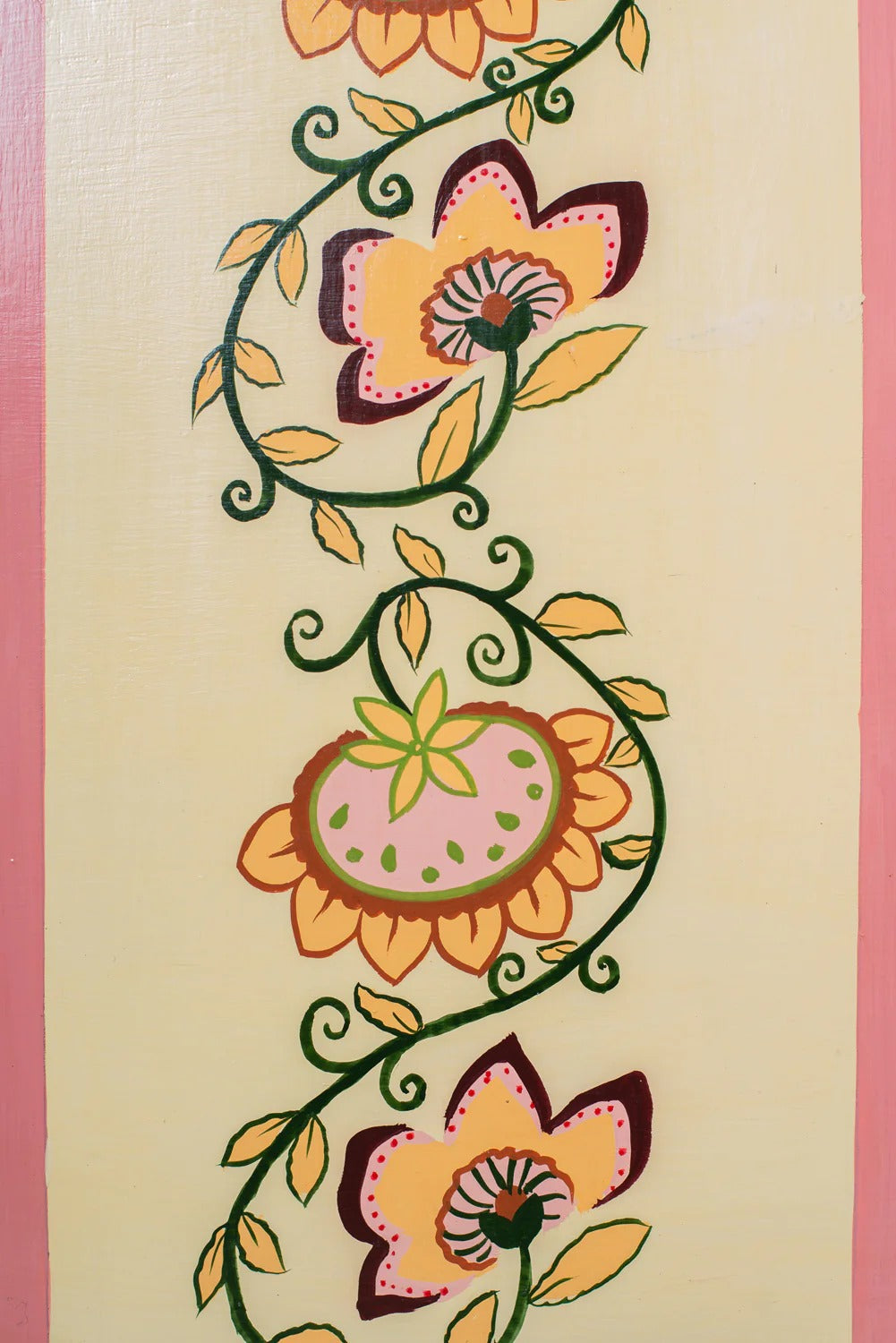 Jaipur Style Hand Painted Mango Wood Cabinet | Storage | Flower Style - J.L.HOME DECOR