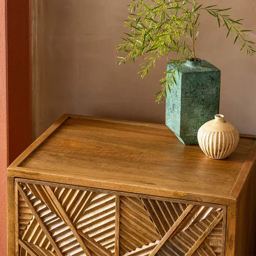 natural finish side table