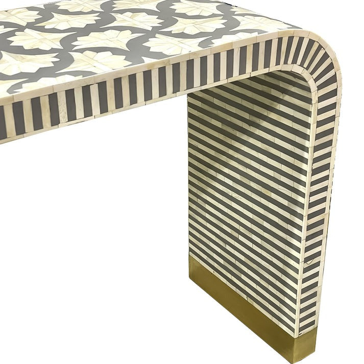 "Compact console table for small spaces, designed with a sleek and functional aesthetic."
